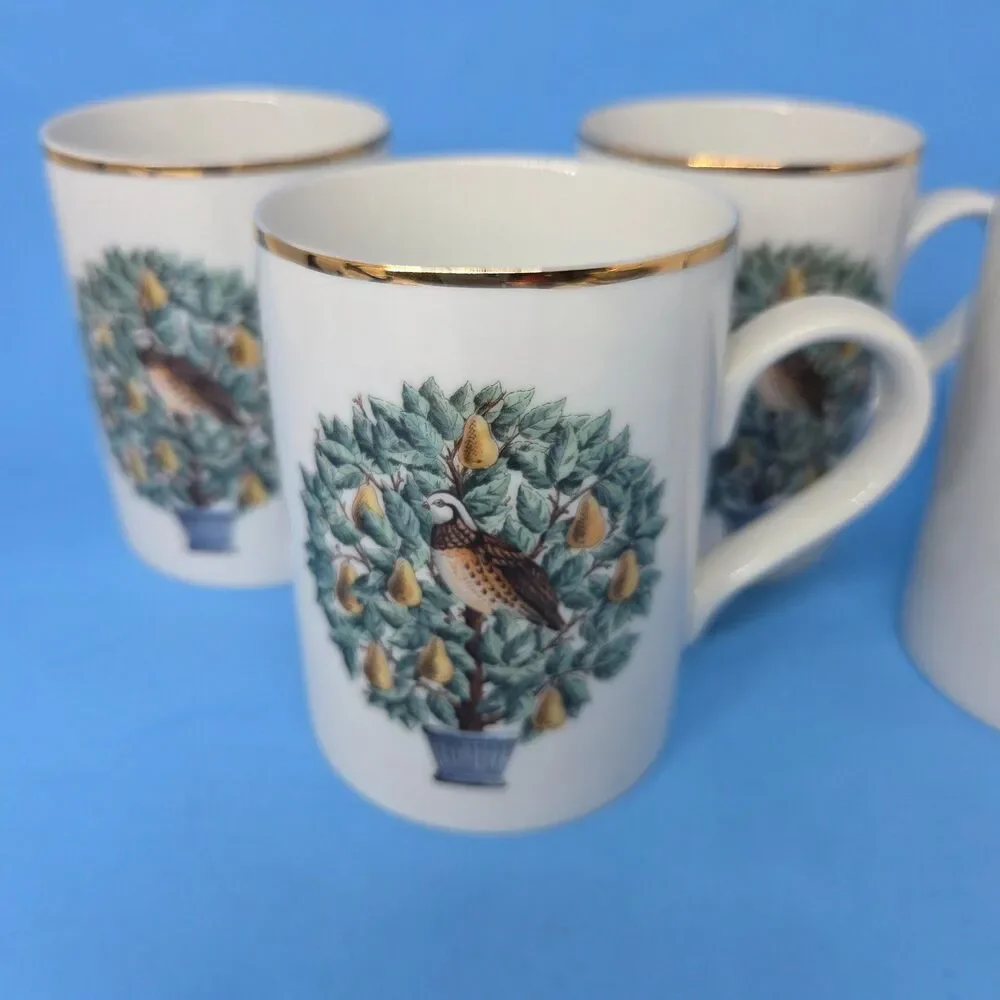 Avon Partridge In a Pear Tree 12 Days of Christmas Mugs Bundle of 4